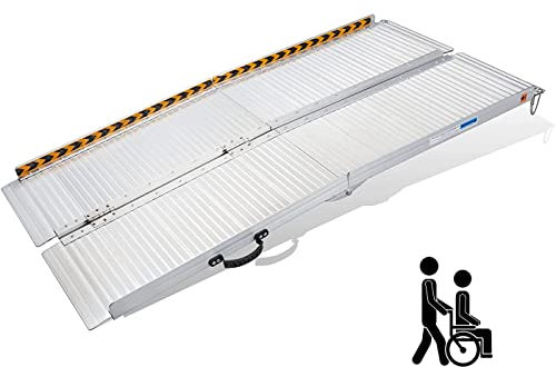 Rollstuhlrampe Klappbar, gardhom Rollstuhlrampe für Treppen 183cm, 362kg LadekapazitäT Anti-Rutsch, Extrabreit 72cm Schwellenrampe füR Heimtreppen Treppen TüRen