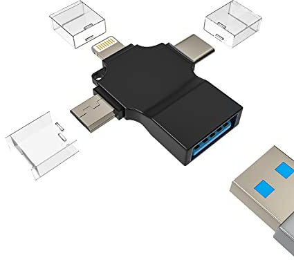 Adaptador Lightning Micro USB C a USB-A Jack iPhone OTG Cable Typec Thunderbolt Conector Teclados Stick Mouse Hub Accesorios para 14 Pro MAX 8 7 Plus Samsung MacBook iPad Huawei Xiaomi YCJ-de