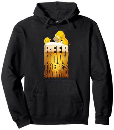 The Simpsons Homer Simpson Beer There's a Temporary Solution Sudadera con Capucha