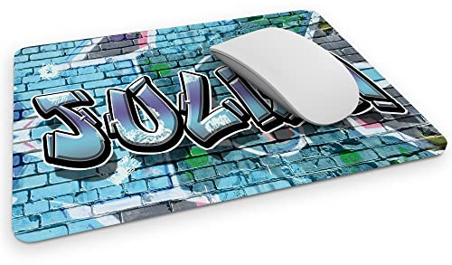 timalo® Mousepad Graffiti mit Namen | Gamer Mauspad personalisiert mit Wunschname Gaming für Jungen blau | Mousepad-g-27