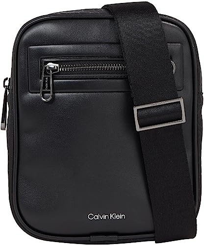 Calvin Klein Herren Umhängetasche Elevated Reporter Klein, Schwarz (Black Tonal Mono), Onesize
