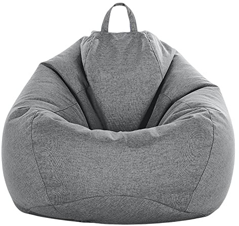 FANSU Sitzsack Waschbar, Sitzsack Ohne Füllung, Sitzsack-StuhlbezugIndoor Outdoor, Sitzsäcke für Kinder Erwachsene, Textile Aufbewahrung mit Reißverschlus (100x120cm,Gentleman's Grau)