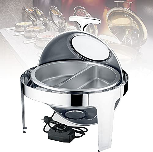 Chafing Dishes Chauffe-plats ronds, chauffe-plats pour buffet avec fenêtre de visualisation, plaques chauffantes pour garder les aliments au chaud, chauffe-assiettes électriques pour buffet, banquets,
