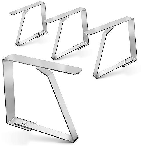 Balinco Tischdeckenklammern 4er Set aus Edelstahl, Hochwertig, Robust, Rostfrei – Tischdeckenhalter, Tischklemmen, Tischklammern, Tischtuch Clips