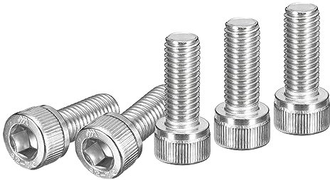 DTGN M10x25mm Sechskantschrauben mit Innensechskant, 15 Stück, 304 Edelstahl 18-8, metrische Maschinenschraube, Sechskantantrieb, helle Oberfläche, UNC-Gewinde vollständig durchgezogen