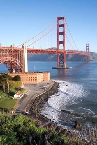 Acryl-Bild 30 x 50 cm: Golden Gate Bridge und Fort Point National Historic Site an einem windigen Tag (170287440)