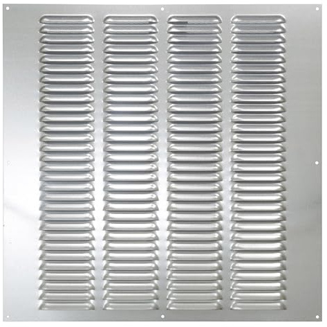 45 x 45 cm, rejilla de ventilación de metal galvanizado con red de protección contra insectos, rejilla de ventilación (45 x 45 cm)