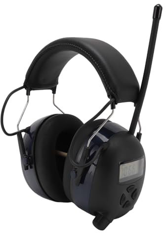 Protection Auditive Bluetooth 5.3 Améliorée, Casque de Protection Auditive électronique, Casque Multimédia à Réduction de Bruit de 30 DB, pour les Chantiers de Construction (BLUE)