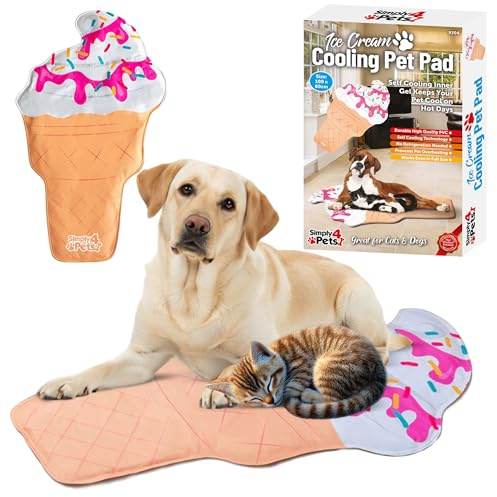 SIMPLY 4 PETS Cooling Mat for Dogs & Cats Non-Toxic Gel Self Cooling Pad for Summer Portable Water-Resistant Cat Dog Bed Pets Sleeping Mats, Easy to Clean Indoor & Outdoor Use