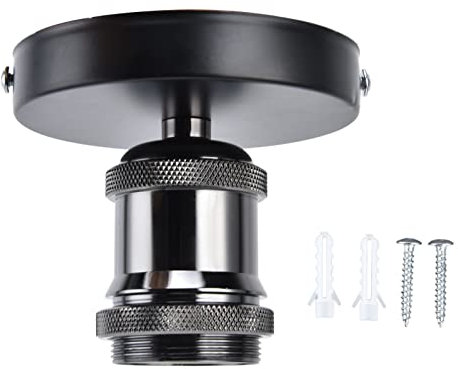 Lampenfassung, E26 E27 Deckenlampenhalter, Vintage Baufassung, Birnensockel mit Zubehör Lampenfassung Renovierfassung Lampenhalterung für Schlafzimmer Wohnzimmer Beleuchtung und Dekoration 100‑240V