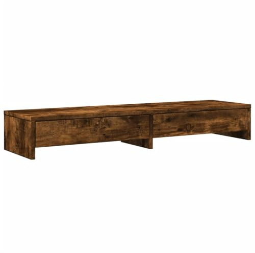 vidaXL Skärmstativ med eklådor 100 x 27 x 15 cm i spånskiva, bildskärmsstativ, skrivbordsstativ för skärm, skrivbord med bildskärmshylla