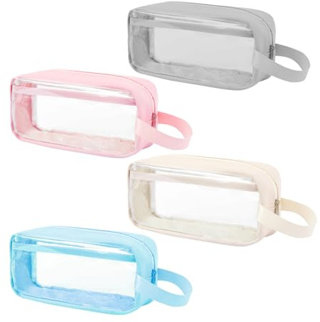Astuccio Trasparente In Pvc Da 4 Pezzi, Grande Capacità, Astuccio Per Studenti, Custodia Per Cancelleria, Astuccio Semplice, Custodia Multifunzionale