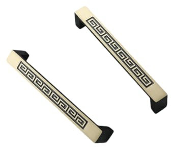SANCHAKOU Schrankgriff 2Er-Pack Chinesischer Messinggriff Schranktürgriff Antiker Messinggriff Schranktürgriff Aus Massivem Kupfer Typ B Lochabstand 128 Mm