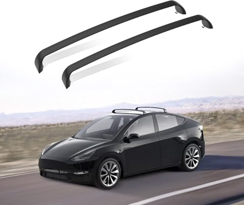ThinSGO Noiseless Lockable Roof Rack Cross Bar for Tesla Model Y 2020-2024 All Aluminum Kayak Bike Crossbar Rooftop Luggage Cargo Carrier for Canoe Rack