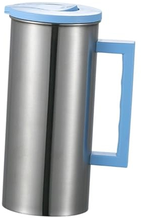 JISADER Jarra de Acero Inoxidable Carafe 1.8 L, Botella de Agua Portátil, Hervidor de Agua Fría y Caliente para La Cocina Leche Cafe, Azul