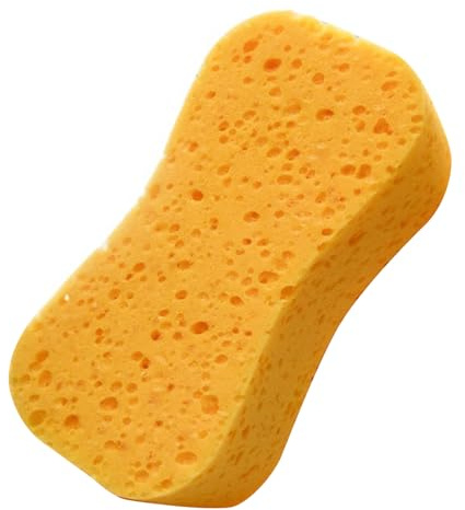NOLOWY Spugna gialla per lavaggio auto, con tecnologia antigraffio per parabrezza, ruote e carrozzeria, colore: giallo