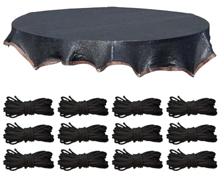 Housse de protection pour trampoline, filet d'ombrage de 200 cm, résistant aux intempéries et cordon réglable, accessoire de sports de plein air pour pelouse, jardin, aire de jeux, activités de plein