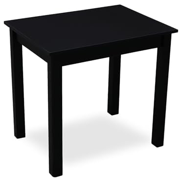 Metdrew Esstisch aus Holz |Tisch 80 x 60 cm | für 2 Personen |Wohnzimmertisch | aus Kiefernholz | klein | Skandinavischer Stil | küchentisch | Tischplatte: Schwarz