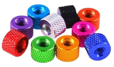 Rändelmutter, 20 stücke Aluminium Rändelmutter M2-M4 Runde Durchgangsloch Handfest Mutter(Dark Red,M2.5)