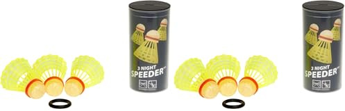 Speedminton Speedertube Night Volant de Badminton Sports, Jaune/Rouge, Taille Unique (Lot de 2)