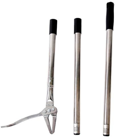 Désherbeur amovible avec griffes rotatives en acier inoxydable pour enlever les racines - Design ergonomique - Long manche