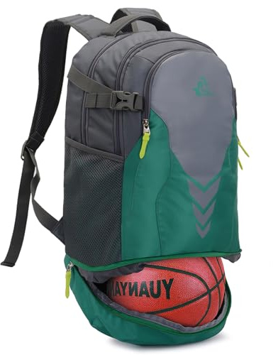Bseash 35L Basketball Fußball Rucksack mit Boden Ballfach, große Kapazität Sport Rucksack Ausrüstung Turnbeutel für Jungen Mädchen Athleten