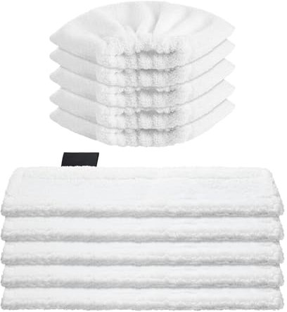 10 Stück Mikrofaser-Tuchset Waschbar 5 Bodendüse + 5 Handdüse Microfiber Cloth für Kärcher Dampfreiniger EasyFix SC1, SC2, SC3, SC4, SC5