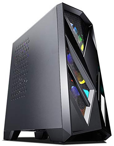 ZXCVBNAS Boîtier PC Gaming - Port USB3.0 - Gestion des câbles de Panneau latéraux en Acier SPCC - Soyez Calme Eau-Refroidissement à l'eau - Éclairage RGB intégré - Noir