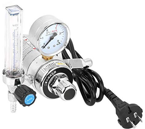 EVTSCAN Neuestes CO2-Regler-Messgerät für Kohlendioxid-Druckminderer aus rostfreiem Stahl für Schweißarbeiten 36V/220V(220V)