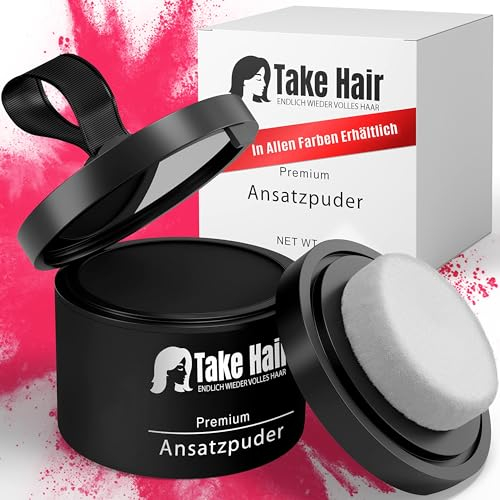 Take Hair Ansatzpuder für Frauen – Haarpuder gegen graue Haare abdecken & Haaransatz kaschieren – wasserfestes Haar Make-up zur Haarverdichtung (Hellbraun)
