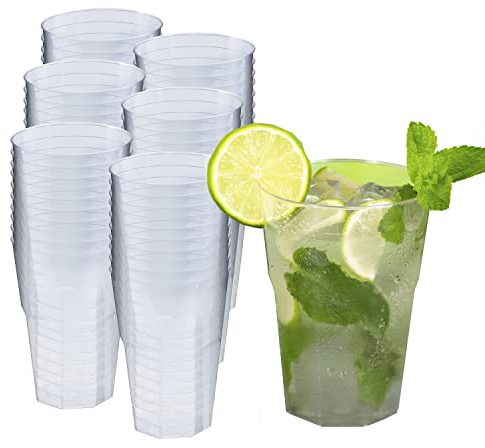 Silverkitchen 60x Cocktailbecher 300ml - wiederverwendbare Partybecher Cocktail Becher Hartplastik Mehrwegtrinkbecher Made In Germany Cocktailbecher 0,3 l (60 Stk)
