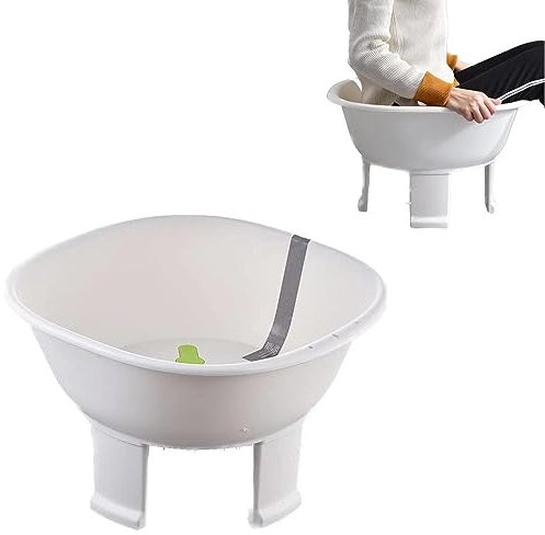 Sitz-Badewanne, Sitzbad für Hämorrhoiden, Sitzbad-Set für Damen und Herren, breitere Sitzfläche, tiefe Schüssel (weiß)
