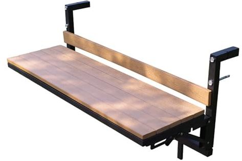 SFJATTA Klapptisch balkongeländer, Outdoor-Tisch Balkontisch Zum Einhängen, Verstellbar Balkonhängetisch, Wetterfest Hängetisch Klapptisch, für Balkon und Garten (Size : 100cm/39.4in)