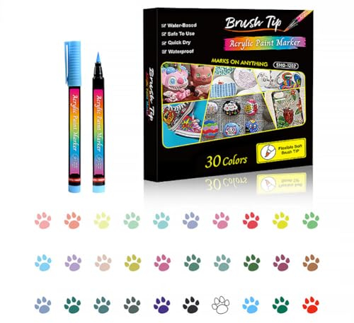 Asudaro Nagellackstift für Hunde Schnell trocknend, Nagellackstift für Hunde, Malstiftset für Haustiere Einfach zu entfernen Haustier Schönheit Zubehör Ideale Geschenke 30 Stück