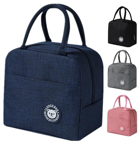 WUWYOUWL Niedliche Cartoon isolierte Lunch Bag CoolerBag (Blau) | Große Kapazität, wasserdicht, wiederverwendbar, klappbar, tragbar, halten frisch,Erwachsene Studenten Picknick Outdoor-Arbeit