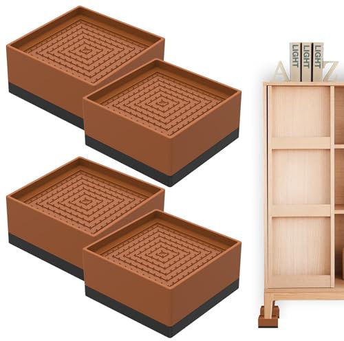 4Pcs Sofa Risers, Stackable Furniture Raising Blocks, 2inch Square Furniture Height Extenders Lifts - Heavy Duty Supports Up to 500kg, Bed Frame Riser for Bed/Sofa/Desk/Table/Chair Leg (Full Side)