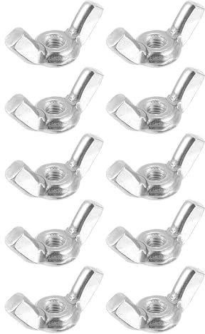sourcing map M3x0.5mm Wing Nut 10 Pcs, 304 Stainless Steel Butterfly Wing Nuts Fasteners Parts Hand Twist Tighten Wing Nuts for Machinery Electronic Equipment DIY, Silver