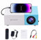 VABOO Mini Projector, Portable LED 1080P Home Movie Theater Projector, Blue, Wi-Fi Ready, HDMI, Auto Focus, 180-Degree Swivel Stand