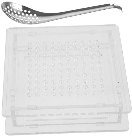 Cabilock Set para Hacer Caviar Caja de Salsa de Huevas 100 Agujeros de Plástico Reutilizable y Fácil de Lavar Cuchara para Gastronomía Molecular en Cocina