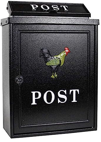 Boîte aux lettres en fonte d'aluminium avec serrure de grande capacité pour la maison, le bureau, l'entreprise, la décoration antirouille (A)