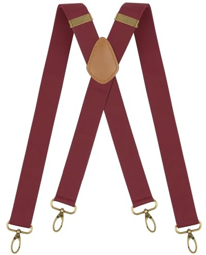 DiULi Bretelle per Uomo e Donna, 3,5 CM Bretelle Elastiche X-Back con 4 Moschettoni Girevoli per Carichi Pesanti, Regolabili, per Costume Tuxedo Abito Jeans (Chiaretto)