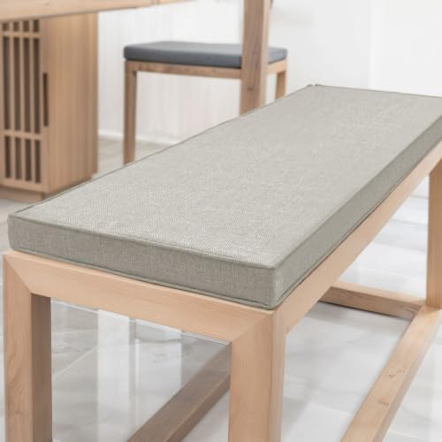 YFHT Bankauflage 150x50x5cm waschbares Bankkissen aus Leinen mit Rutschfester Unterseite und Paspel, Sitzkissen für Gartenbank, Terrasse, Innen Fensterbank, Flurbank, Rattanstühle usw