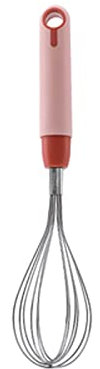 ETZRYSYB Batidor de huevos de acero inoxidable, apto para mezclar, batir, batir y agitar, acero inoxidable 201 y polipropileno, rosa, 27 x 5,5 cm.