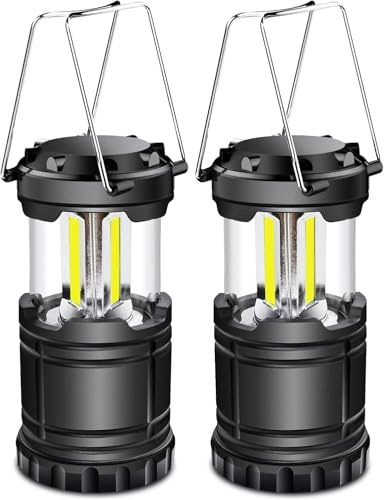 Linterna LED de Camping Portátil, 2025 Plegable y a Pilas, Luz de Emergencia con Gancho Plegable para Senderismo, Camping y Apagones (2PCS)