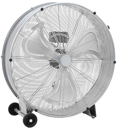 vidaXL Ventilador de Tambor Plateado 79 x 37 x 82 cm Aluminio, Ventilador de Aluminio Duradero, circulador de Aire Potente para Taller, con Ruedas y Mucho Aire Fresco