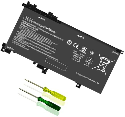 TE03XLTEO3XL Laptop Battery Replacement for HP Pavilion 15 Omen 15-BC000 15-BC015TX AX033DX AX009NA AX001TX AX001NS AX008NS AX038NF AX038NF BC400NA BC006NA BC411TX BC406TX 11.55V/ 61.6Wh