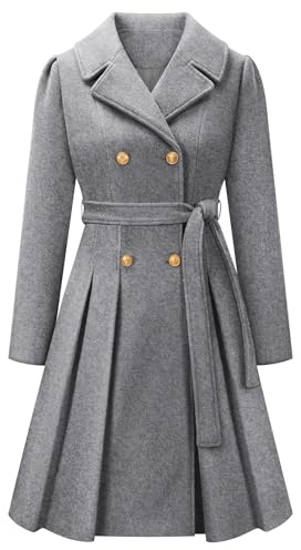RITOSTA Cappotto Lana Donna Invernale Elegante Caldo Giacca Lungo Cappotti Autunno Moda Giubbotto da Collo Casual Trench Coat con Cintura