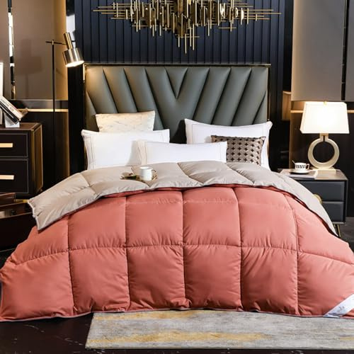 Piumone in piuma d'oca, per tutte le stagioni, ultra morbido, soffice, leggero, lussuoso, con linguette angolari, caldo, 200 x 230 cm (3,5 kg) per un sonno confortevole