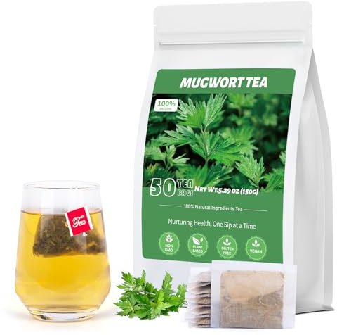 Mugwort Tea Bag, 50 TeaBags, Dried Mugwort Leaves Herbal Tea - Caffeine-Free, Improved Sleep Quality