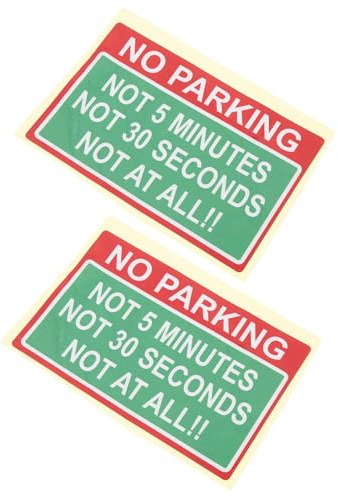 JOINPAYA 2pcs Self-adhesive No Parking Sign Stickers, Creative Car Warning Notice for Garage and Driveway, Sturdy Safety Reminder Signs for Vehicle Parking Control